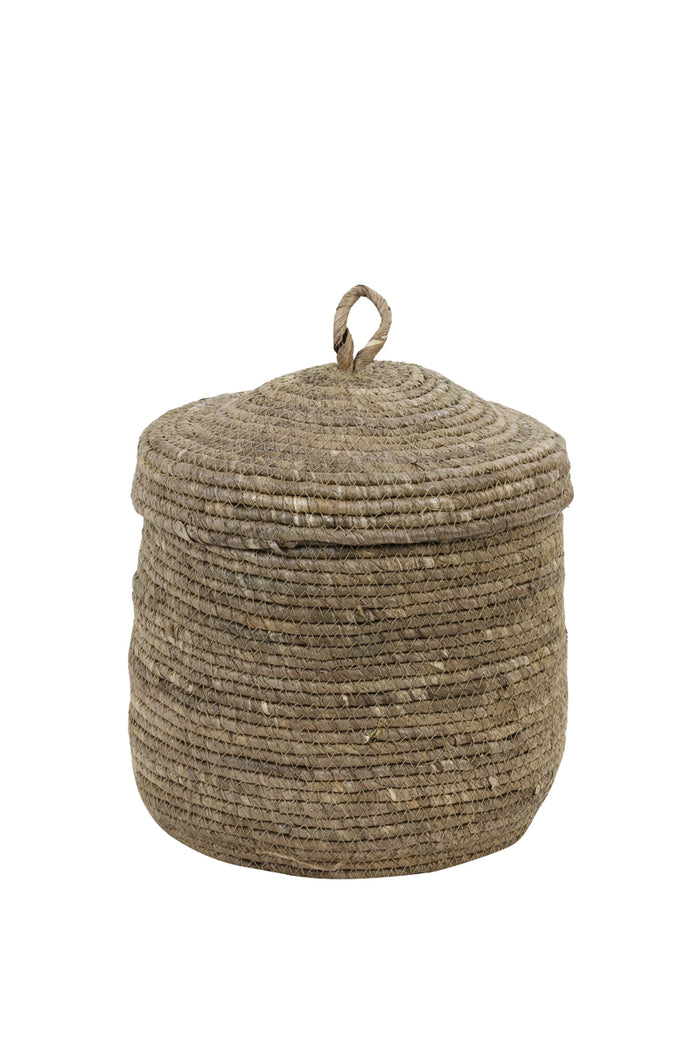 Light&living Mand S|3 met deksel max Ø36x42 cm MANGALA donker bruin