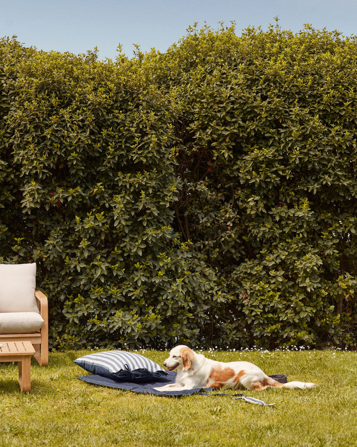 Kave Home - Tabby-kussen 100% katoen gecombineerde grijze en blauwe