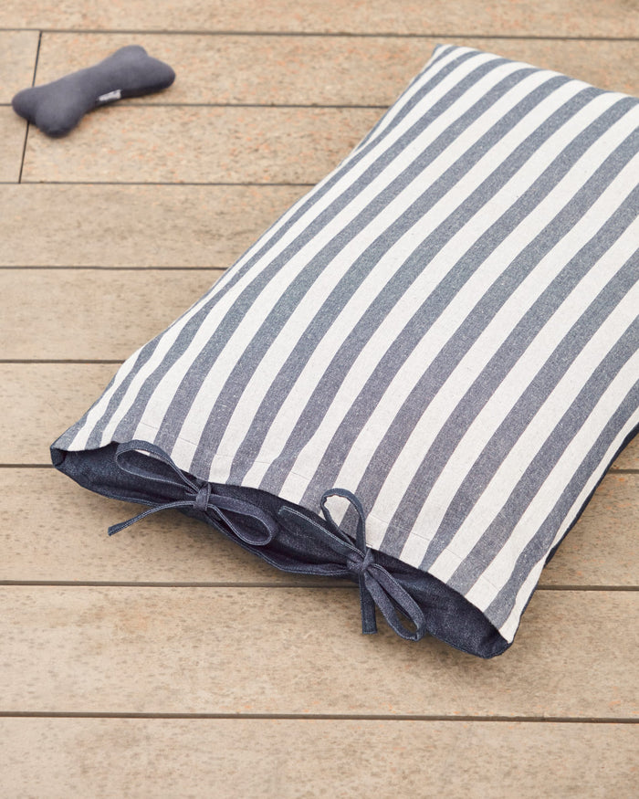 Kave Home - Tabby-kussen 100% katoen gecombineerde grijze en blauwe