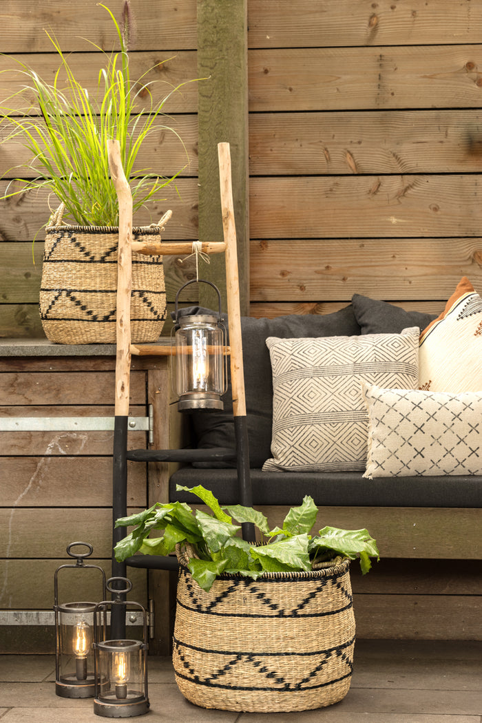 Light&living Mand S|2 Ø37x35+Ø46x40 cm YAGUR zeegras naturel-zwart