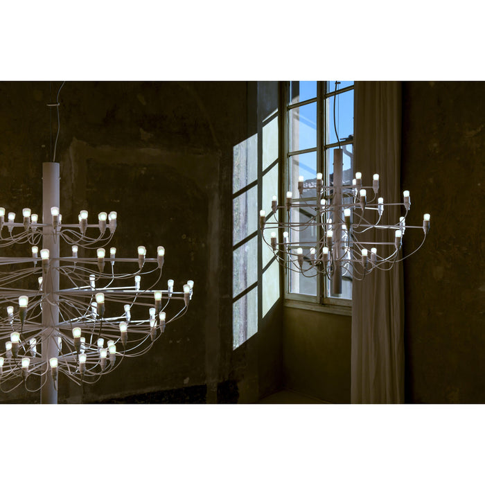 2097|50 by Gino Sarfatti kroonluchter Ø100 transparant zwart