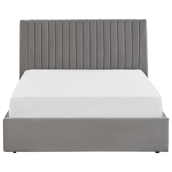 Beliani - VION - Bed met opbergruimte - Grijs - 140 x 200 cm - Fluweel