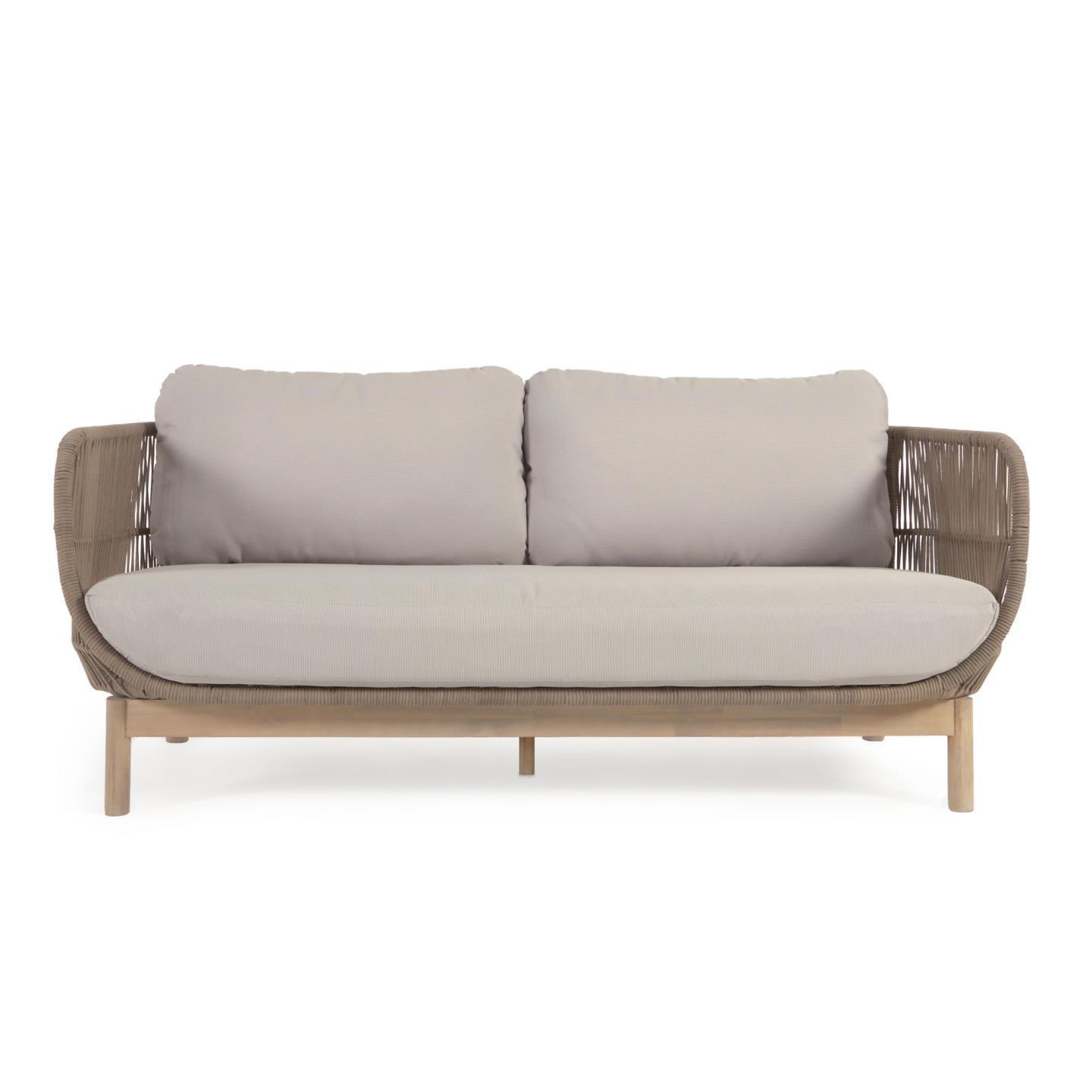 Kave Home - Catalina 3-zitsbank gemaakt met beige touw en FSC massief