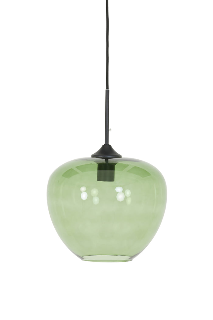 Light&living Hanglamp Ø30x25 cm MAYSON glas groen-mat zwart