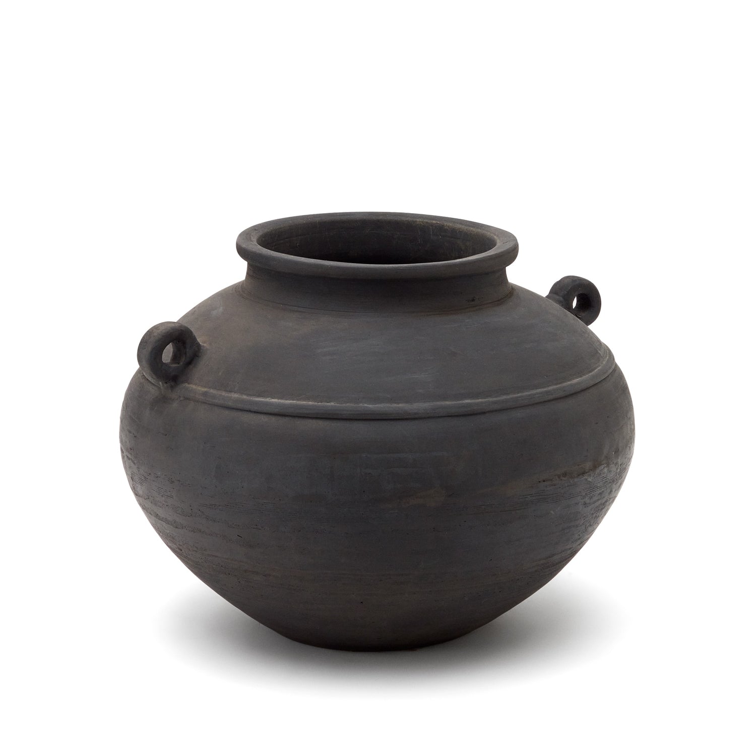 Kave Home - Zwarte Mesut-vaas van  terracotta 38,5 cm