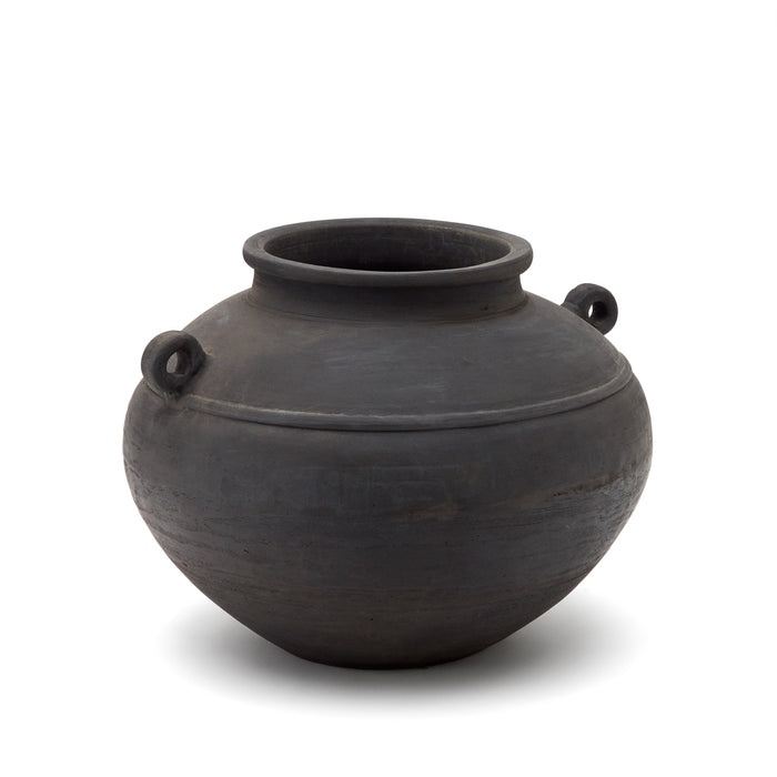 Kave Home - Zwarte Mesut-vaas van  terracotta 38,5 cm