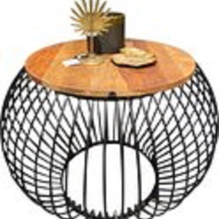 FURNILUX - Salontafel Mangohout  - Rond - 70 x 70 x 52 cm