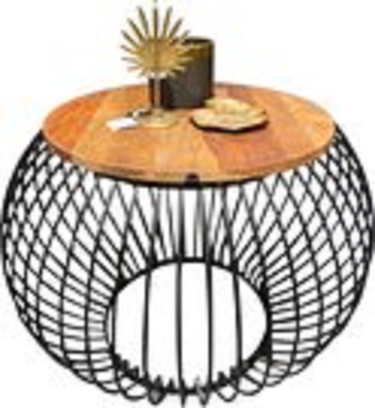 FURNILUX - Salontafel Mangohout  - Rond - 70 x 70 x 52 cm