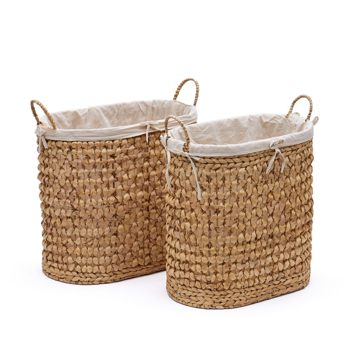 Kave Home - Set van 2 Tressa-wasmanden van natuurvezel 50 cm | 60 cm