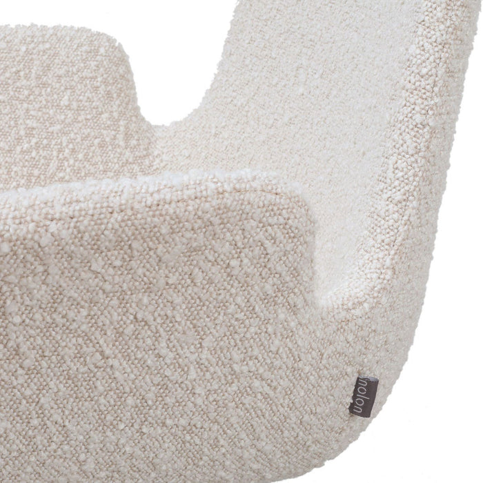 Nolon Noa-Eef Eetkamerstoel Bouclé Beige - met Armleuning - Wit