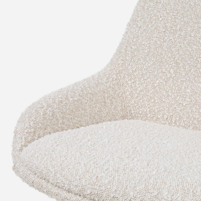 Nolon Nora-Isa Eetkamerstoel Bouclé Beige - Stof - Zwart Onderstel