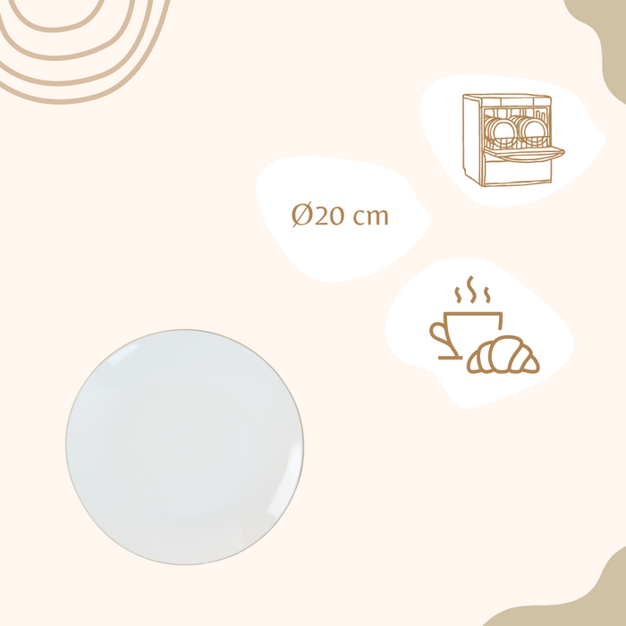 OTIX Ontbijtborden Dessert Gebaksbordjes Borden Set van 6 Stuks 20c...