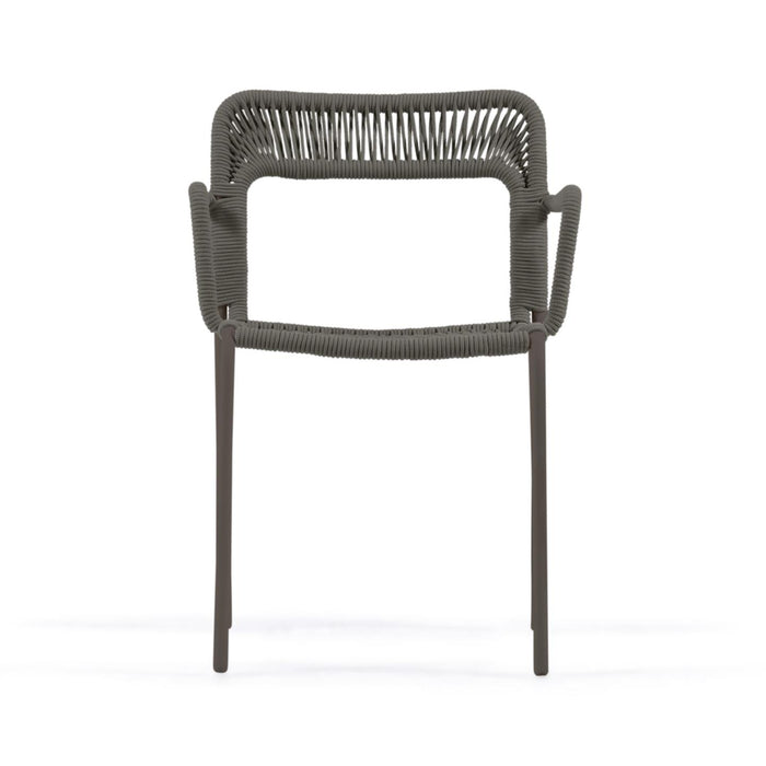 Kave Home - Cailin stoel in groen koord met gegalvaniseerde stalen