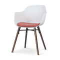 Nolon Nena-Liz Eetkamerstoel Wit - Terracotta Kussen - Walnoot