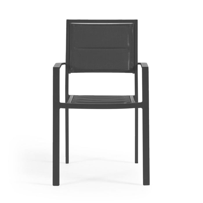 Kave Home - Sirley tuinstoel van aluminium en textiel in zwart