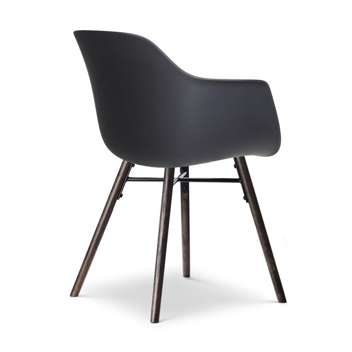 Nolon Nena-Liz Eetkamerstoel Zwart - Zacht Groen Kussen - Walnoot