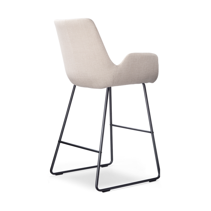 Nolon Nino-Eef Barkruk Beige - met Armleuning - Zwart - 65 cm