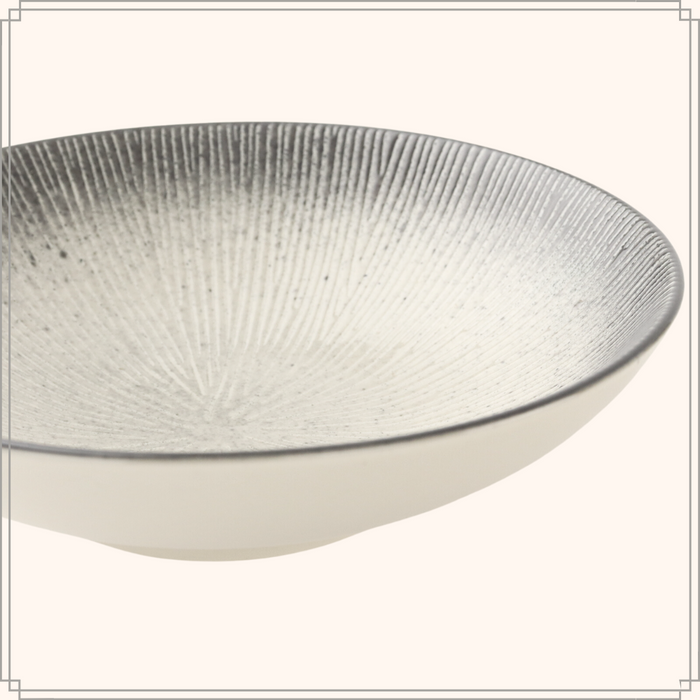 OTIX Diepe Soep Bordenset 6 Persoons Zwart Taupe 19cm Keramiek  TULIP