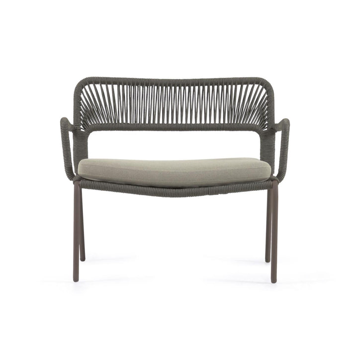 Kave Home - Cailin fauteuil in groen koord met gegalvaniseerde stalen