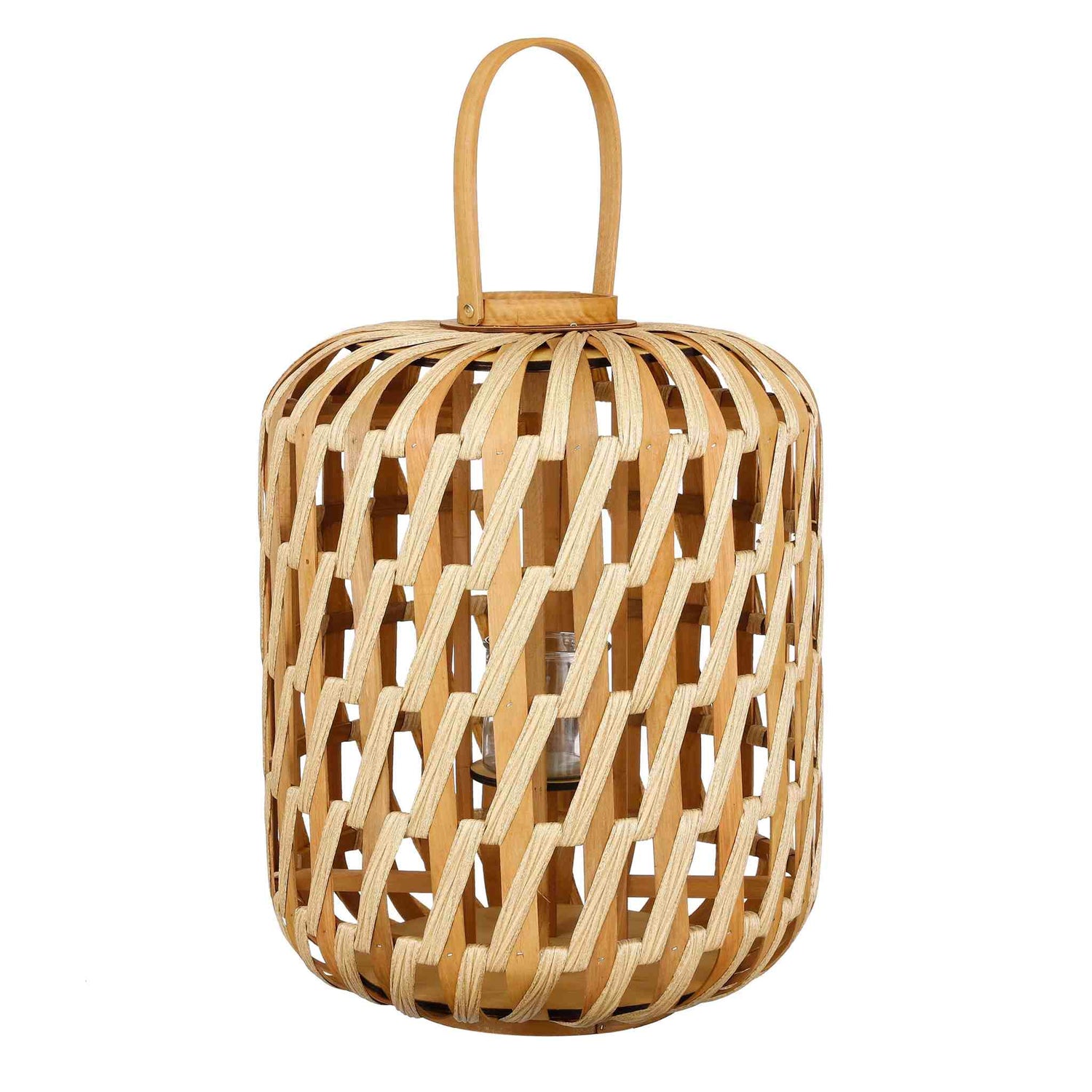 Mica Decorations Lantaarn Helios - 42x42x55 cm - Polyester - Bruin