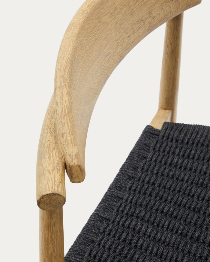 Kave Home - Kruk Nina massief acaciahout natuurlijke afwerking zwarte