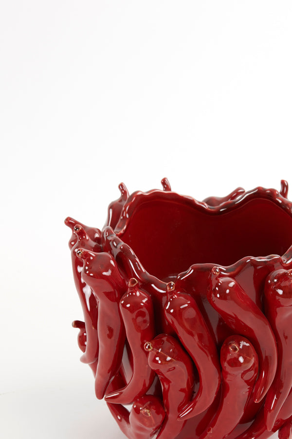 Light&living Vaas deco 25,5x24,5x20,5 cm PEPPER keramiek rood