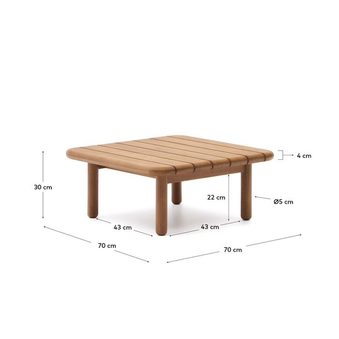 Kave Home - Koffietafel Turqueta van FSC 100% massief teakhout 70 x 70