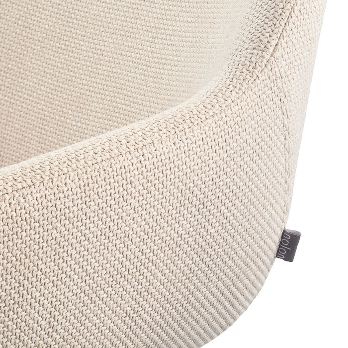 Nolon Noa-Mae Eetkamerstoel Beige - Armleuning - Witte Poten