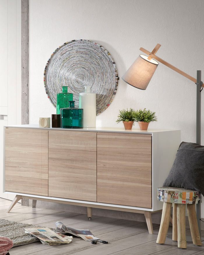 Kave Home - Wellcres massief regenboomhouten bijzettafeltje, Ø 65 cm