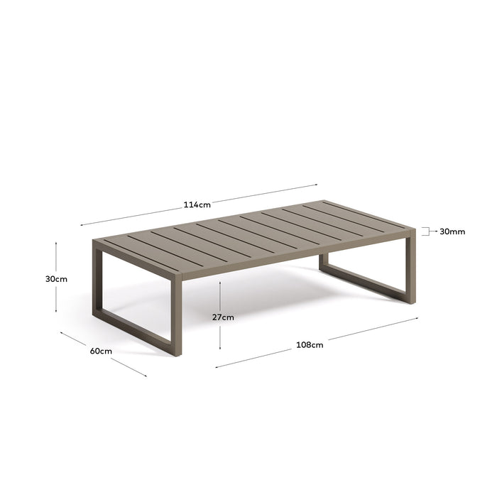 Kave Home - Comova salontafel voor buiten in groen aluminium 60 x 114
