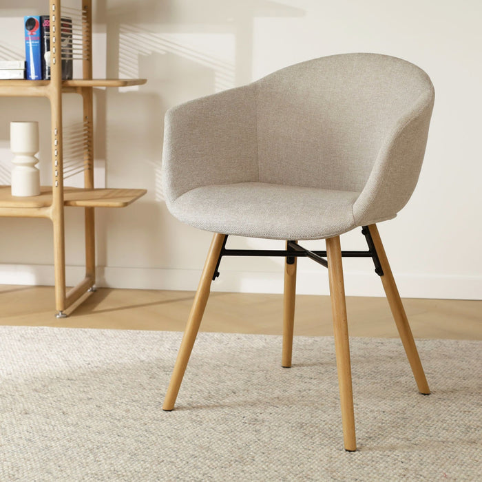 Nolon Nena-Otis Eetkamerstoel Beige - Armleuning - Stof