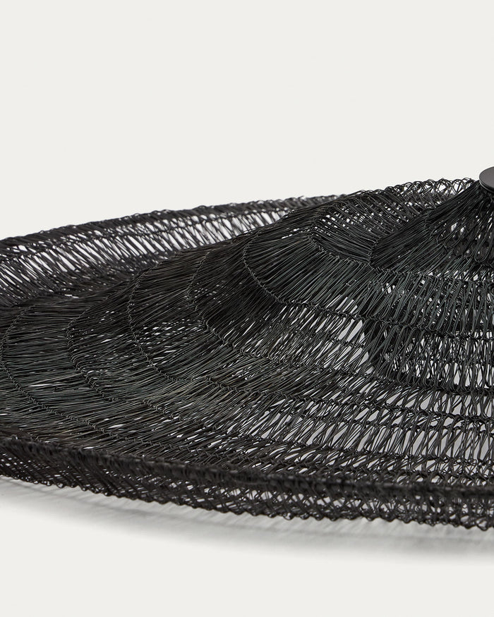 Kave Home - Makai-plafondlamp van metaal met zwarte afwerking Ø 87 cm