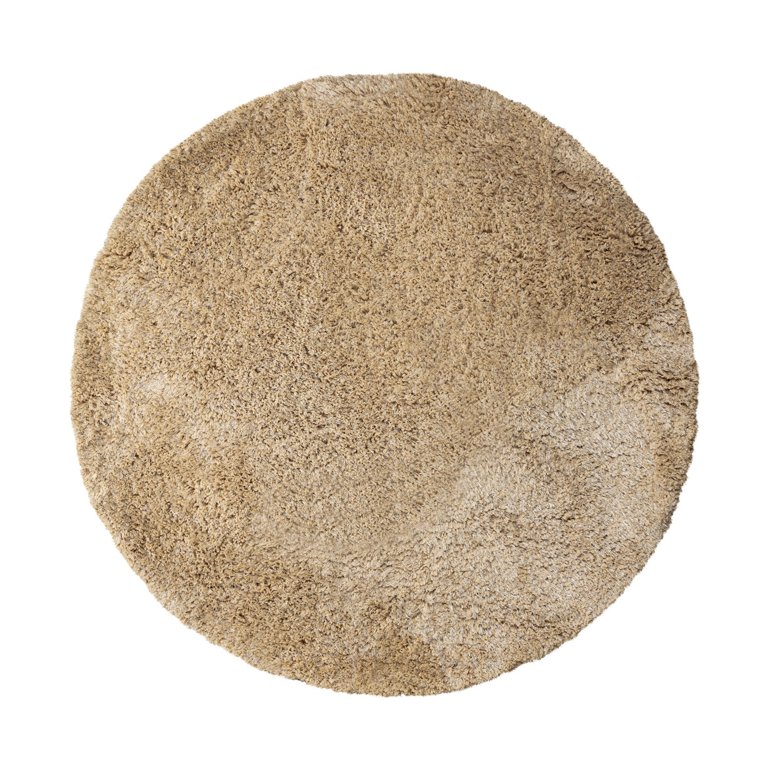 PTMD Jups Beige fabric handwoven carpet round M
