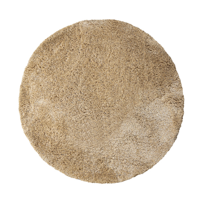 PTMD Jups Beige fabric handwoven carpet round M
