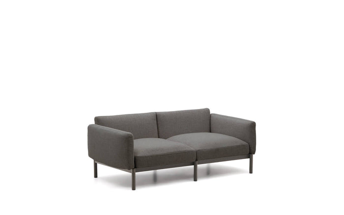 Kave Home - Sorells modulaire 2-zits buitenbank met grijze bekleding