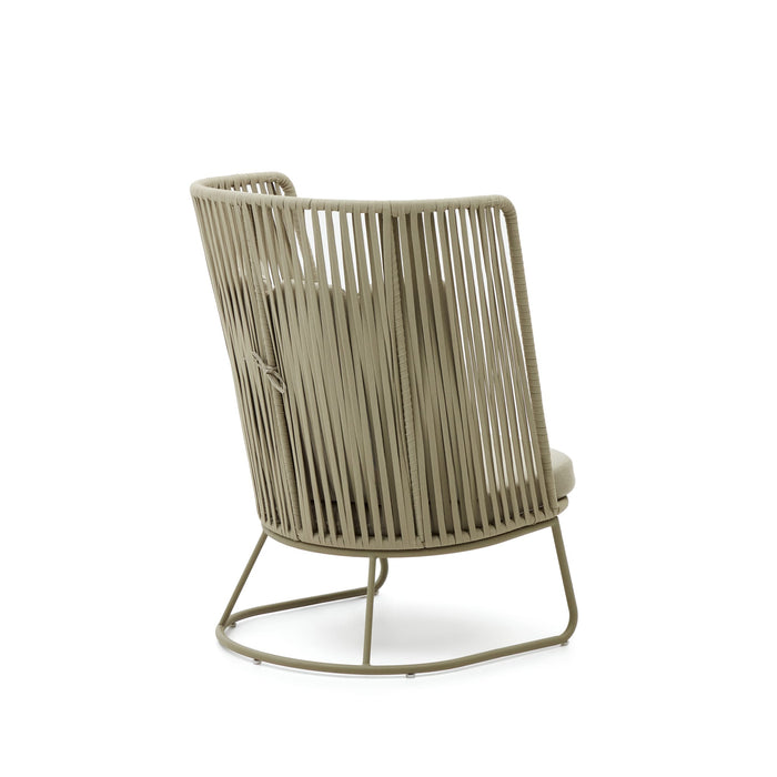 Kave Home - Outdoor fauteuil Saconca met hoge rugleuning in touw en