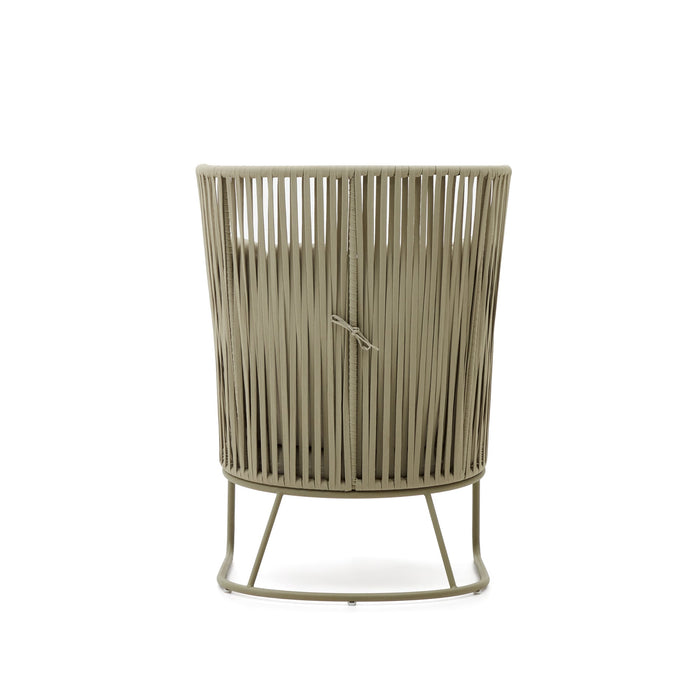 Kave Home - Outdoor fauteuil Saconca met hoge rugleuning in touw en