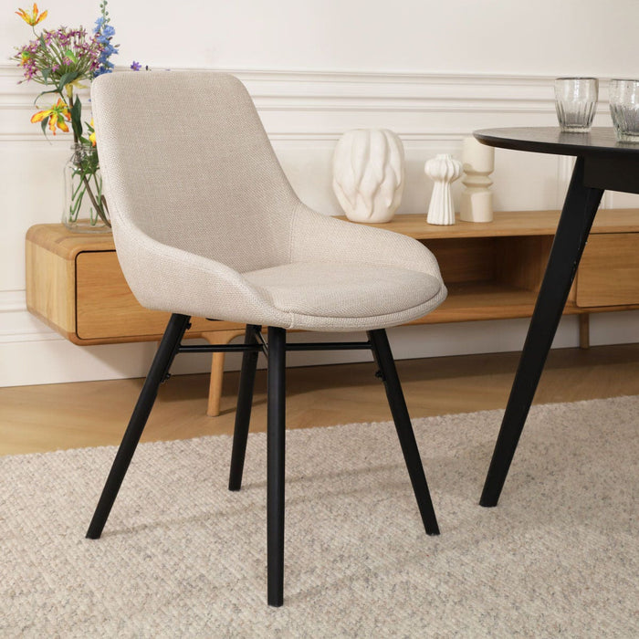 Nolon Nova-Isa Eetkamerstoelen Set van 2 - Beige - Zwarte Poten