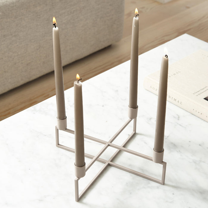 4flames kandelaar vierkant blush