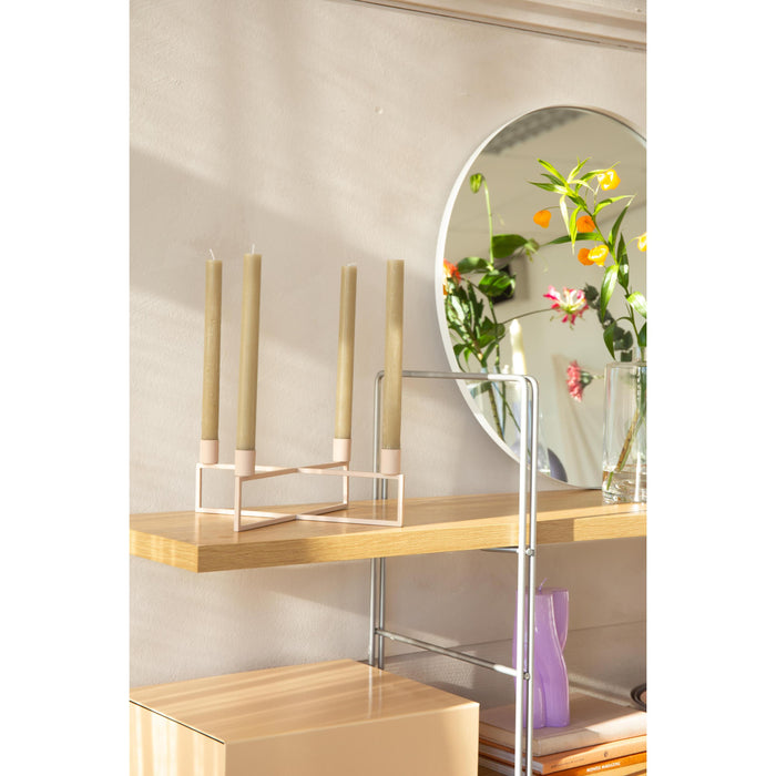 4flames kandelaar vierkant blush