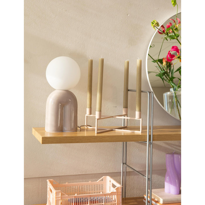 4flames kandelaar vierkant blush