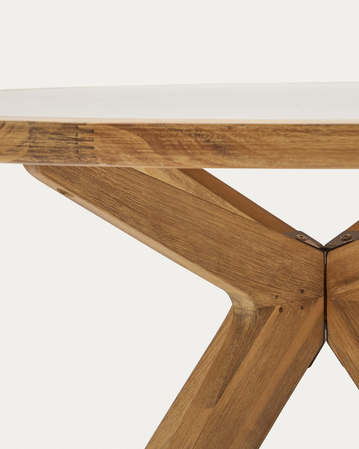 Kave Home - Julieta ronde tafel in beige polybeton en massief