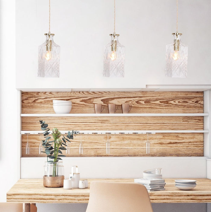 Mexlite Grazio glass hanglamp – E27 (grote fitting) – messing