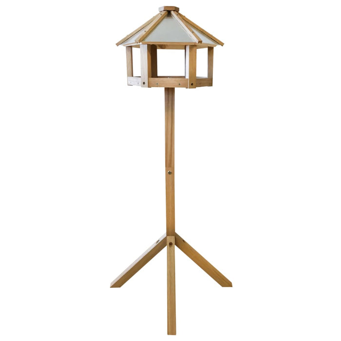 Esschert Design Vogeltafel zeshoekig eikenhout