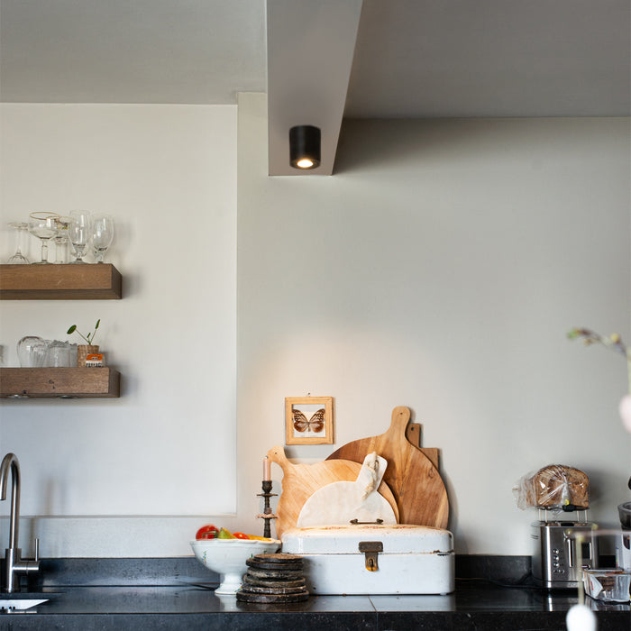 QAZQA Moderne ronde badkamer spot zwart - Capa