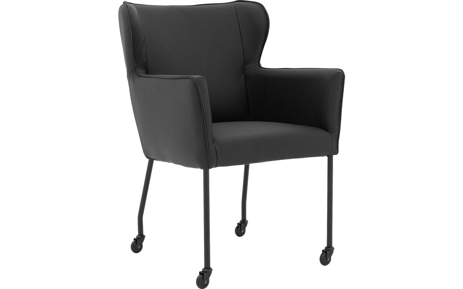 Goossens  Eetkamerstoel Leogang -  Leder met armleuning