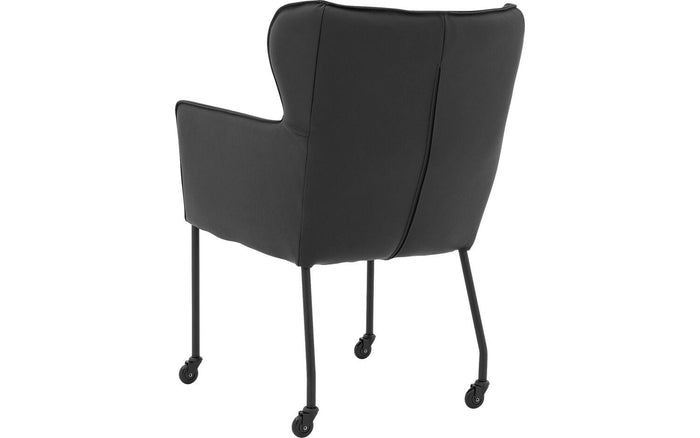 Goossens  Eetkamerstoel Leogang -  Leder met armleuning