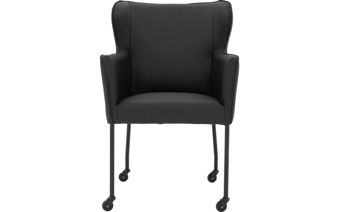 Goossens  Eetkamerstoel Leogang -  Leder met armleuning