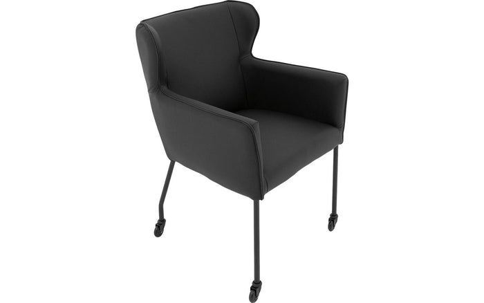 Goossens  Eetkamerstoel Leogang -  Leder met armleuning