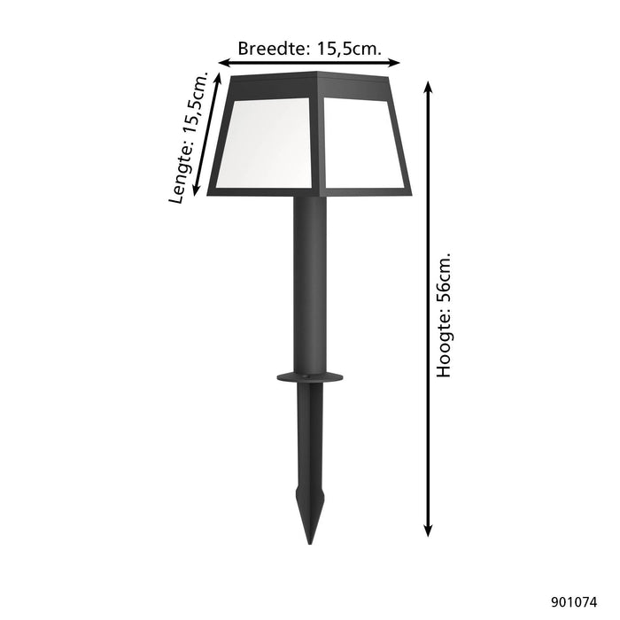 EGLO Altilia Solar Priklamp - LED - 56 cm - Zwart|Wit